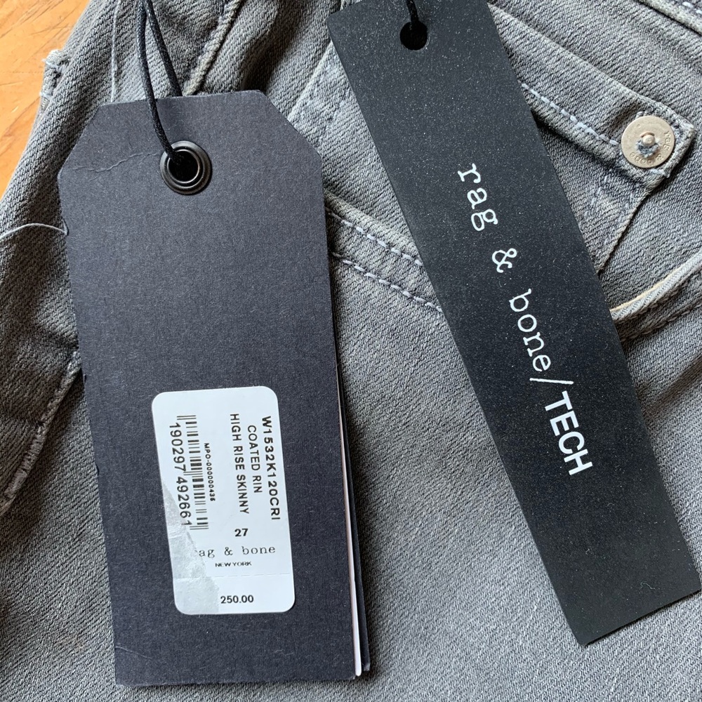 NWT! Rag & Bone High Rise Skinny Coated Rin - Picture 6 of 7
